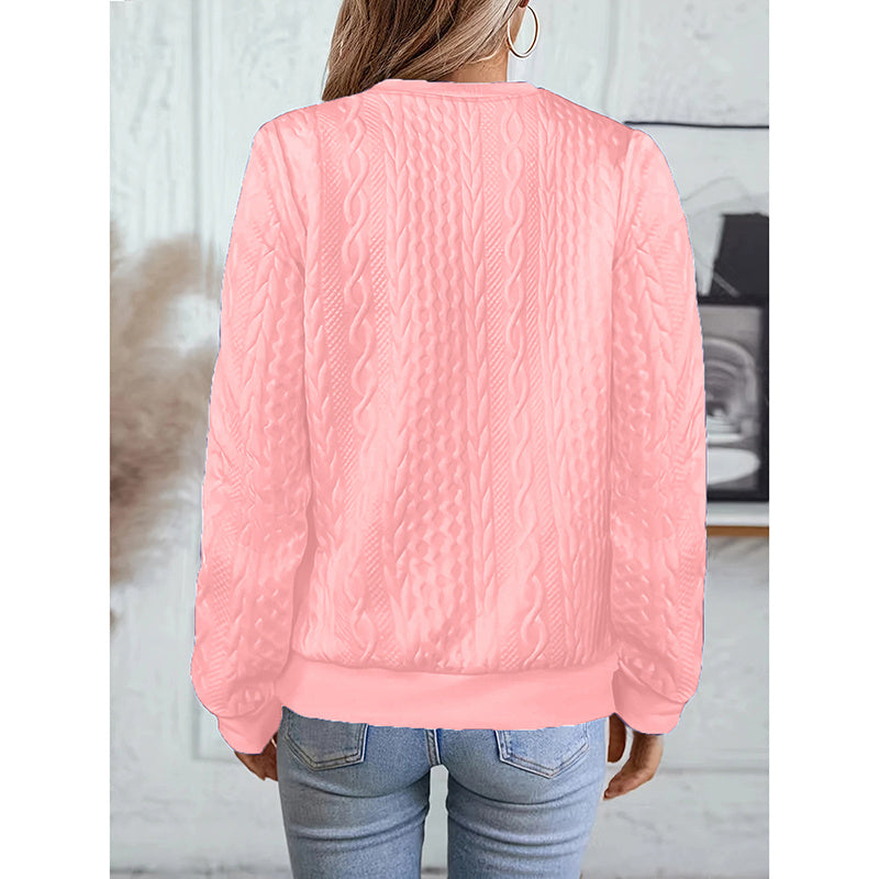 Women's Textured Half Zip Pullover Tops. Casual Long Sleeve Crewneck Sweatshirts