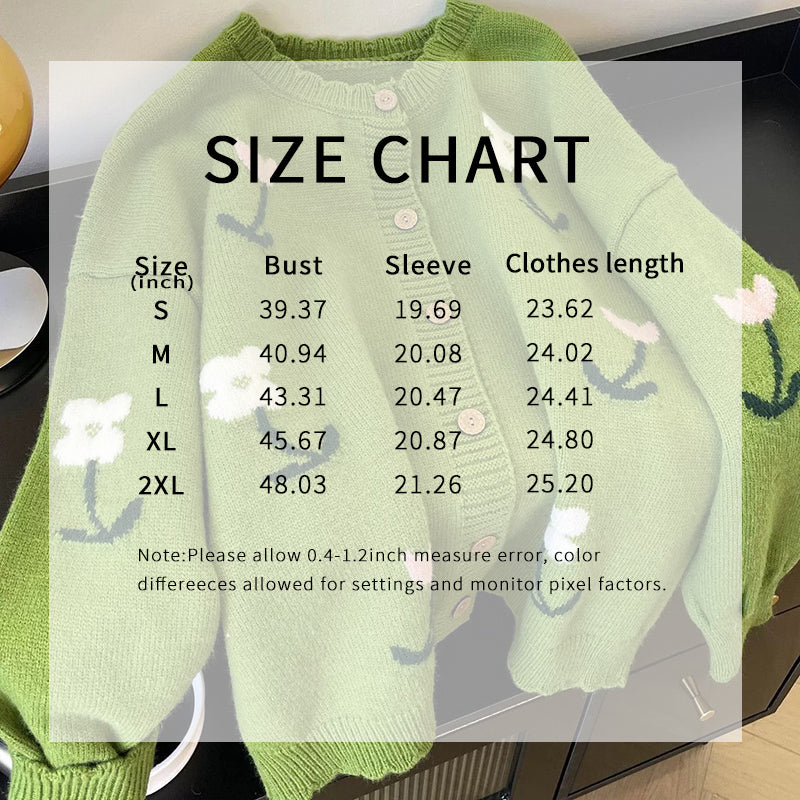 Women's Floral Cardigan Sweater. Open Front Long Sleeve Button Down Outerwear