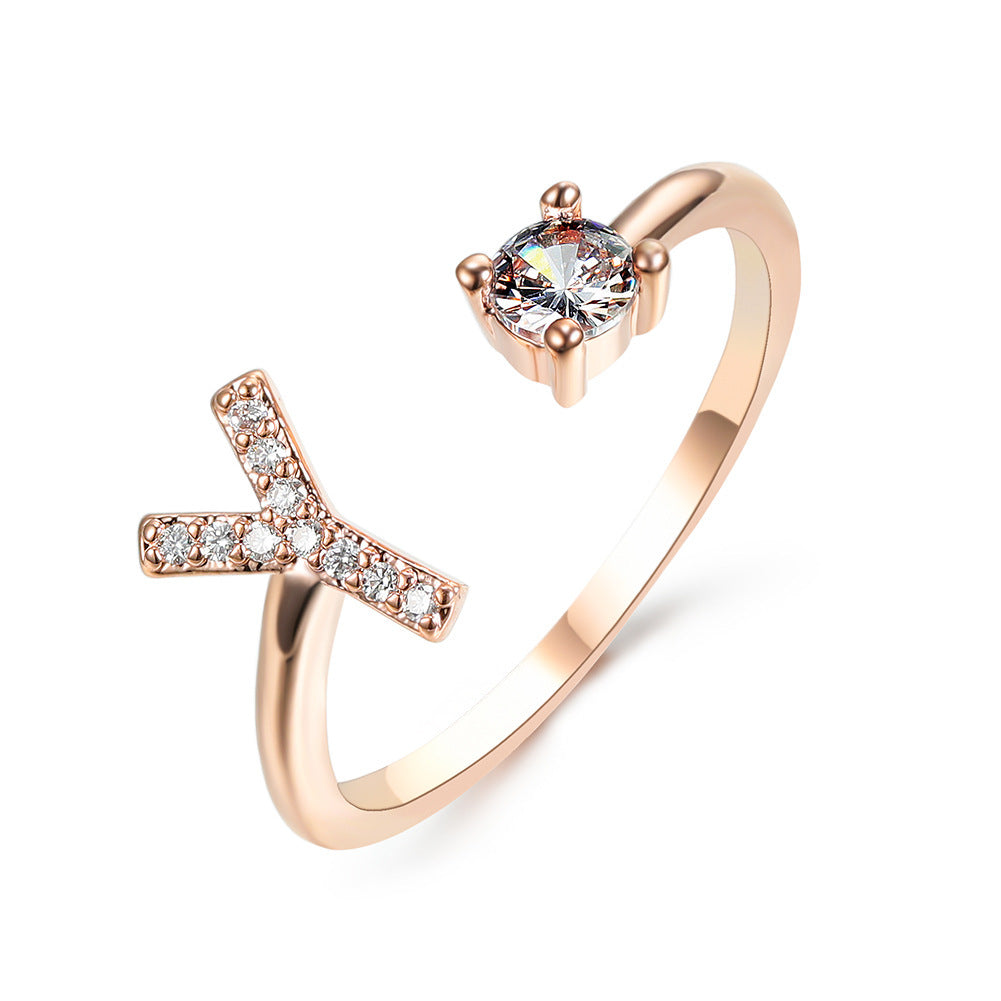 Adjustable 26 Initial Letter Rings. Fashion Simple Elegant Jewelry for Women