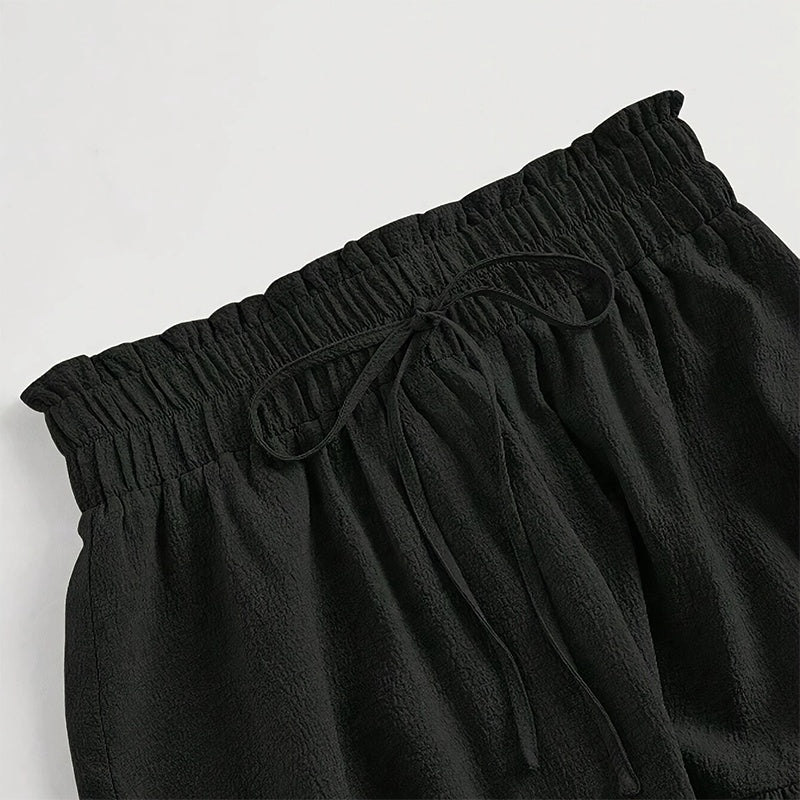 Women's Solid Color High-Waist. Knot Detail Flowy Pleated Midi Skirt - Elegant A-Line Skirt For Spring Summer