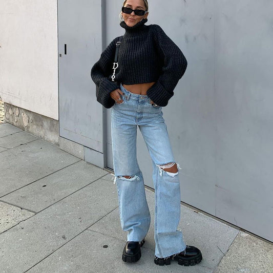 Ripped Women's Jeans Trousers