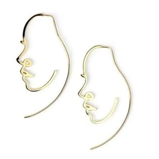 Retro Japanese Face Earrings - Long Drop Earrings for Women