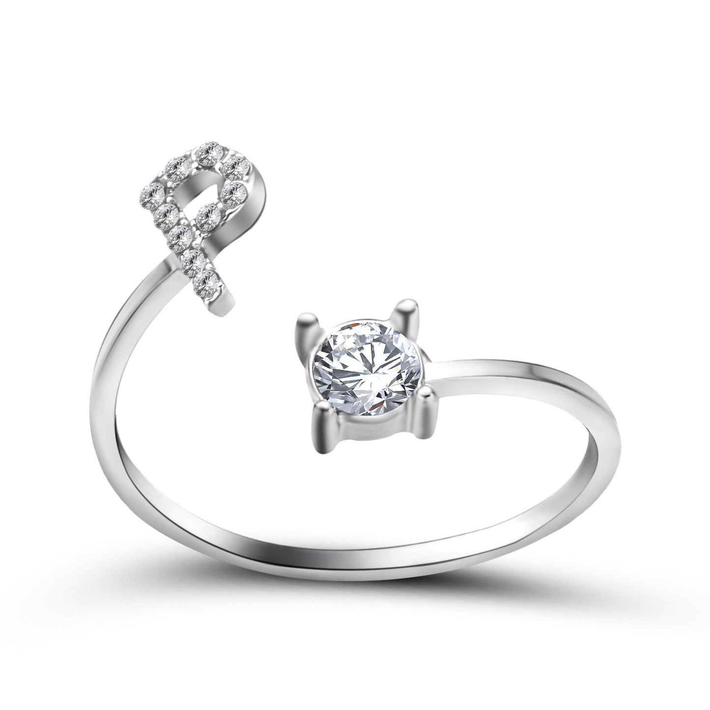 Adjustable 26 Initial Letter Rings. Fashion Simple Elegant Jewelry for Women