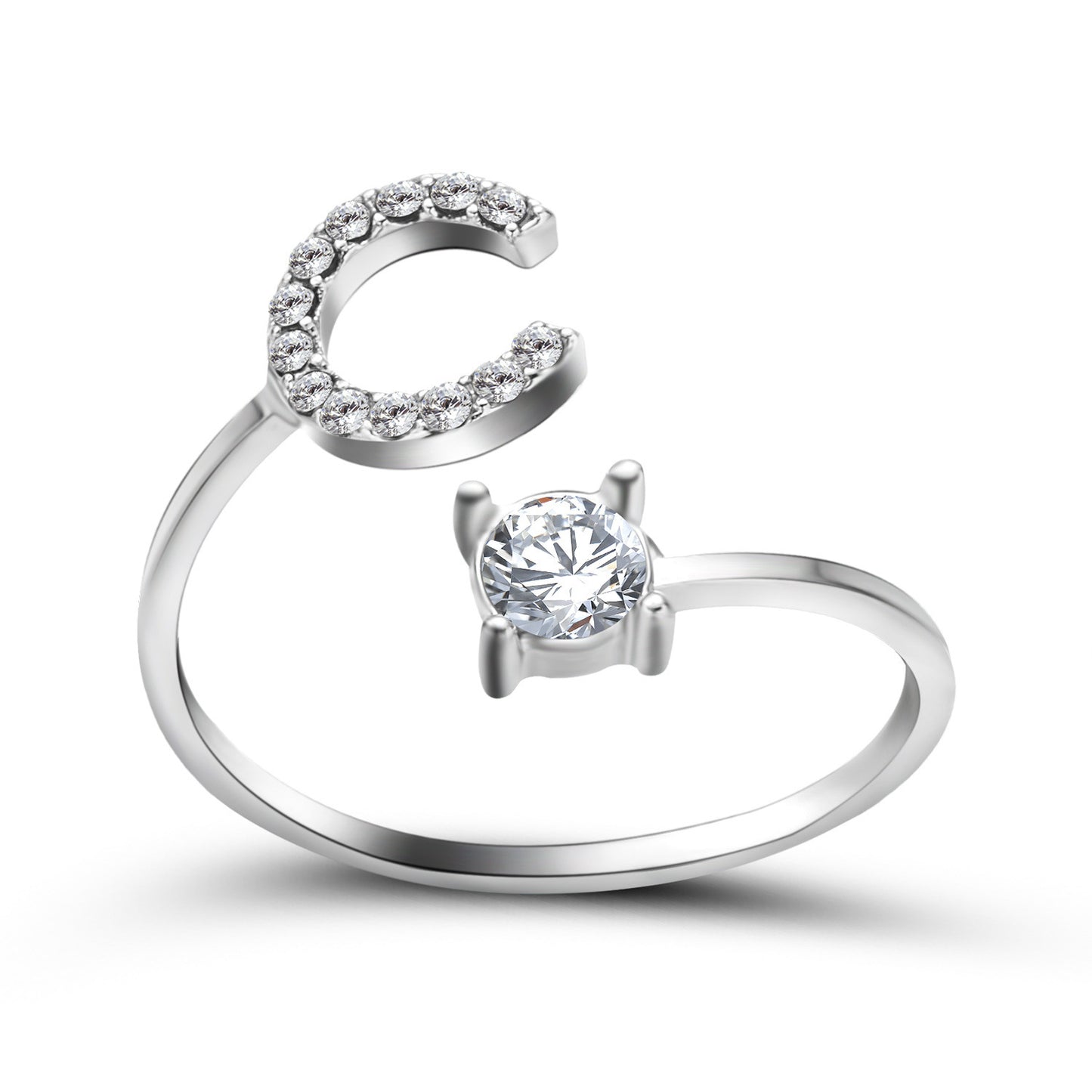 Adjustable 26 Initial Letter Rings. Fashion Simple Elegant Jewelry for Women