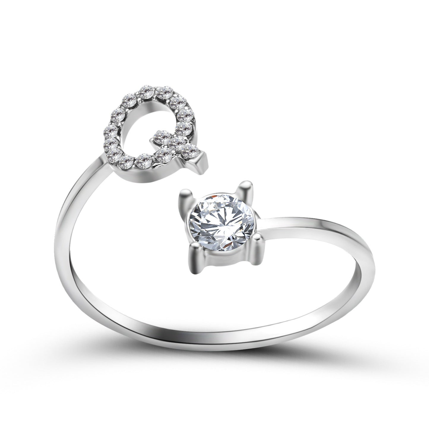 Adjustable 26 Initial Letter Rings. Fashion Simple Elegant Jewelry for Women