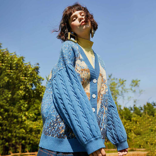 Brilliant Art Paranoia Retro Cardigan Sweater Coat