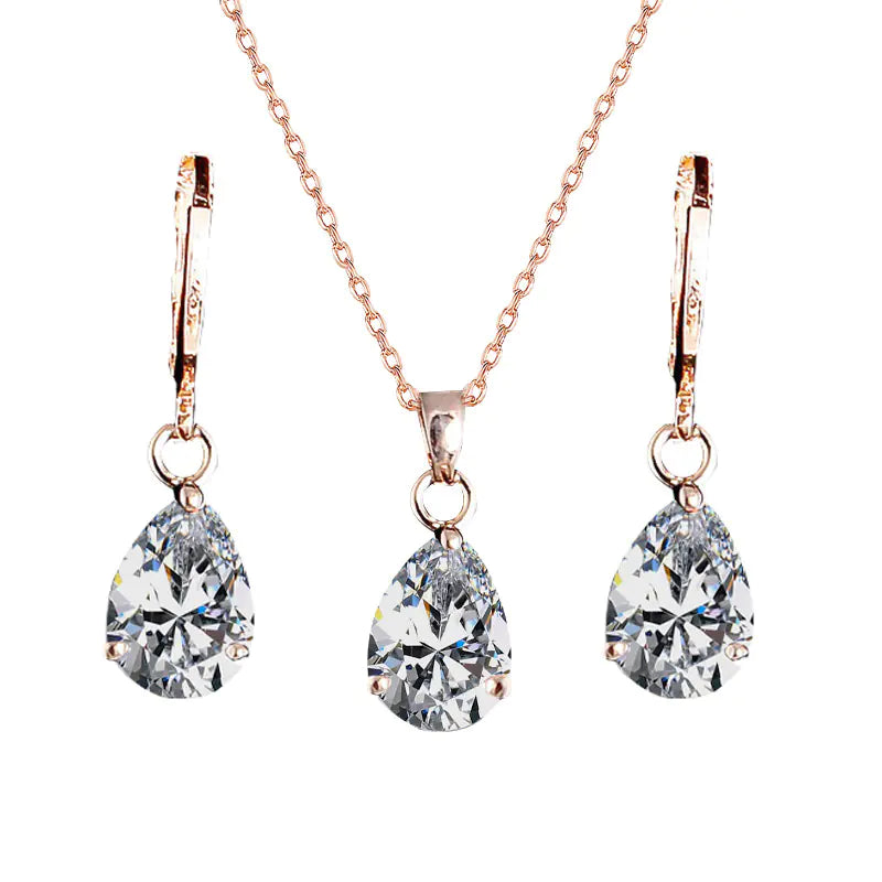 Luxury Jewelry Set for Wedding with Earrings and Necklace