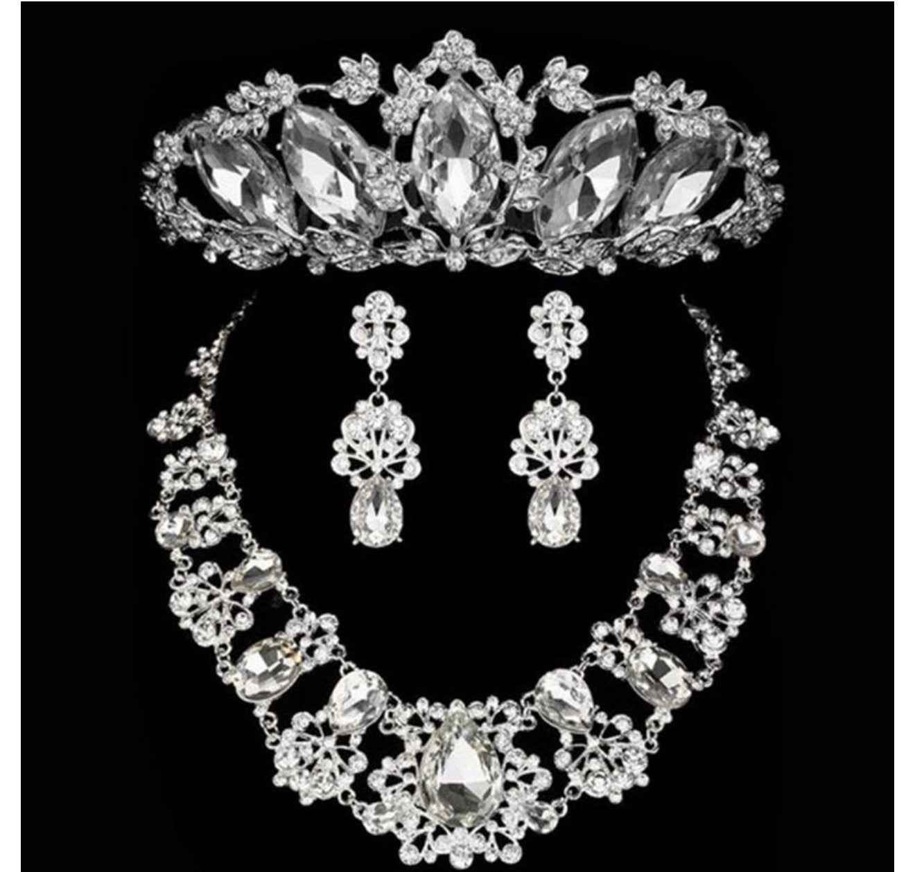 Bridal Jewelry Set with Necklace and Earrings