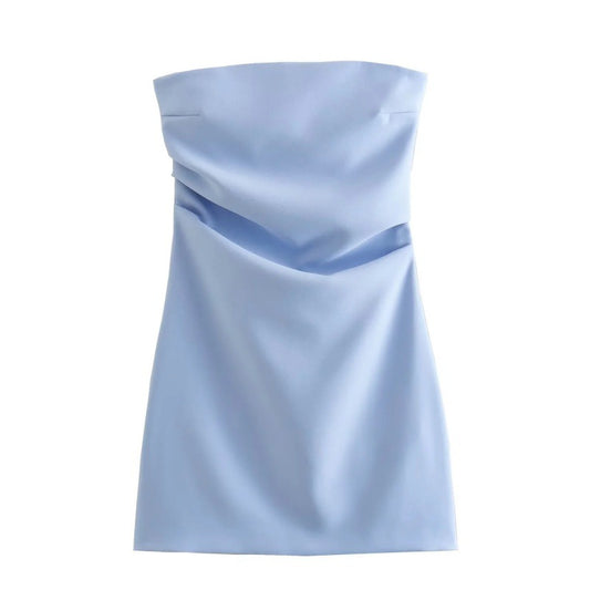 Autumn New Sexy Ruched Strapless Dress for Women