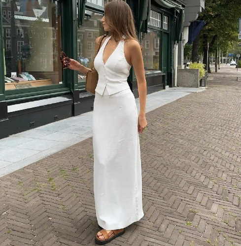 Women's V-Neck Halter Two-Piece Set