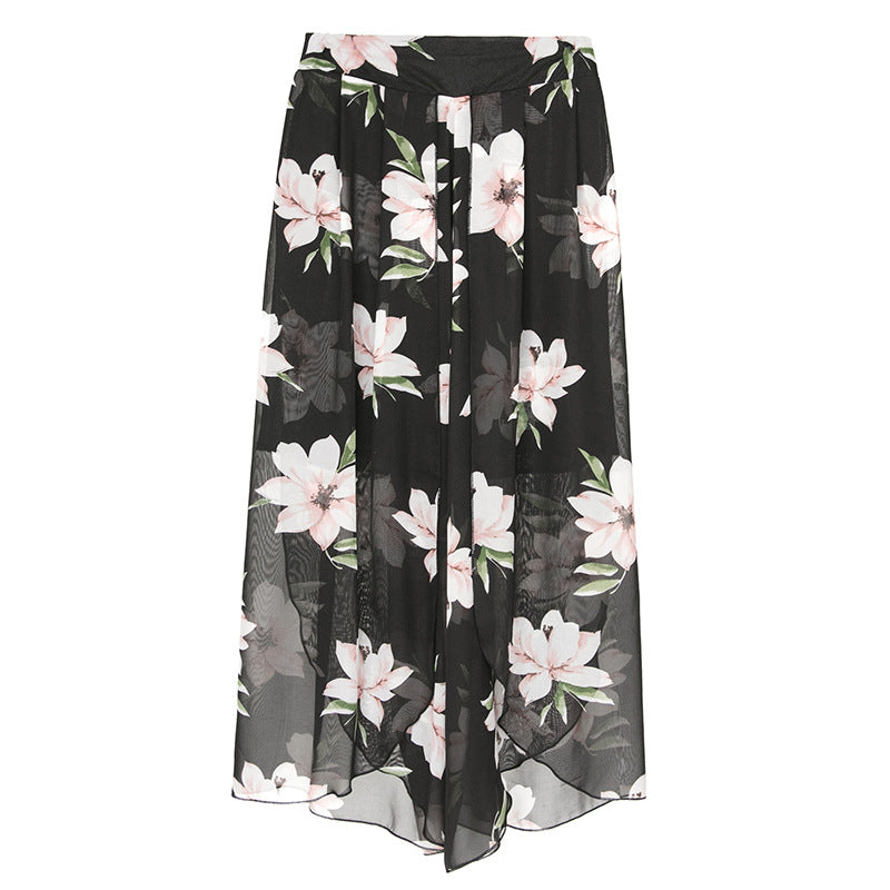 Summer Floral Wide-Leg Beach Pants for Women