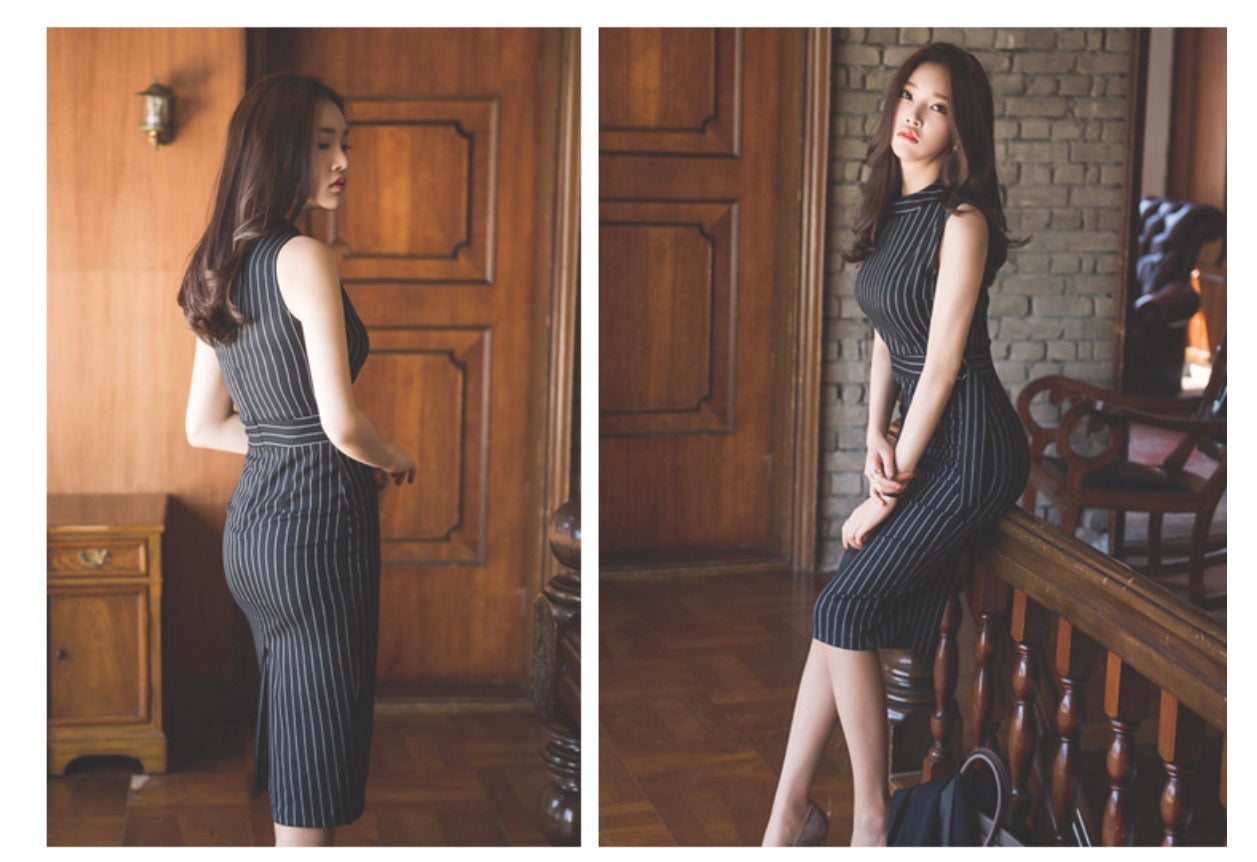 Fashion Striped Bodycon Dress