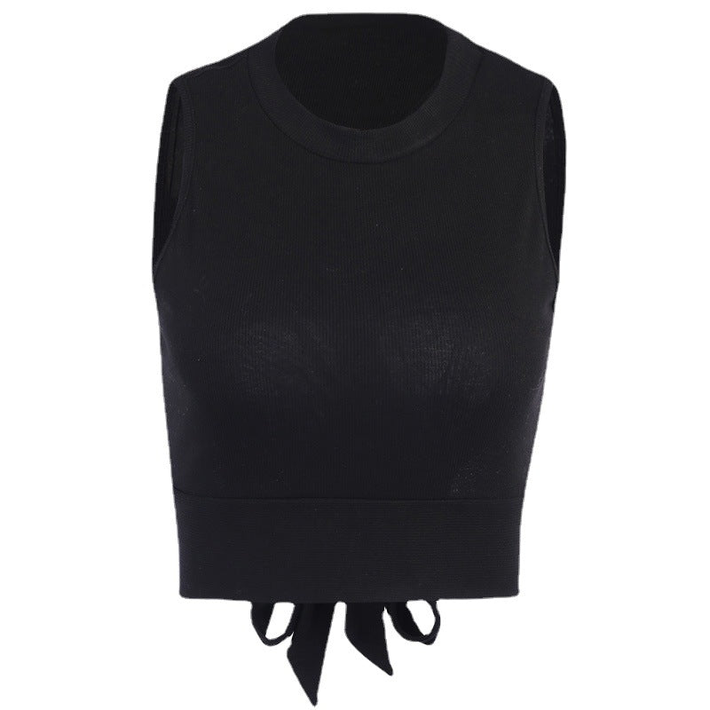 Knit Hollow Short Tank Top - Women's Fashion