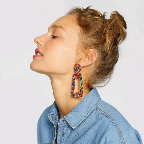 Trendy Acrylic Geometric Earrings for Women