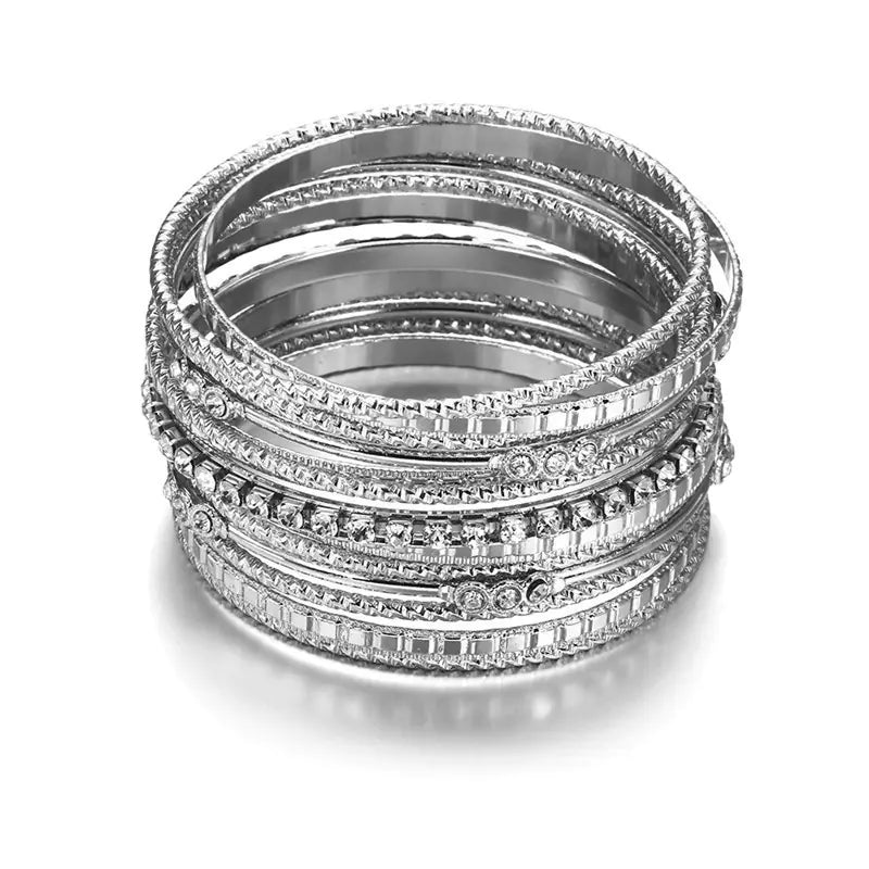 Multilayer Diamond Alloy Bracelet for Women