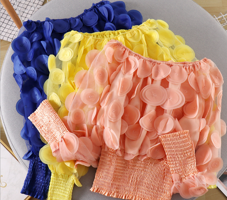Off-Shoulder Waist-Tied Blouse with Puff Sleeves