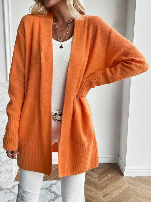 Women's Mid-length Large Pocket Sweaters/Cardigans