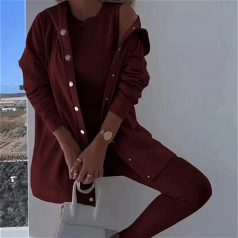 Women's Hooded Sweater Vest & Pants