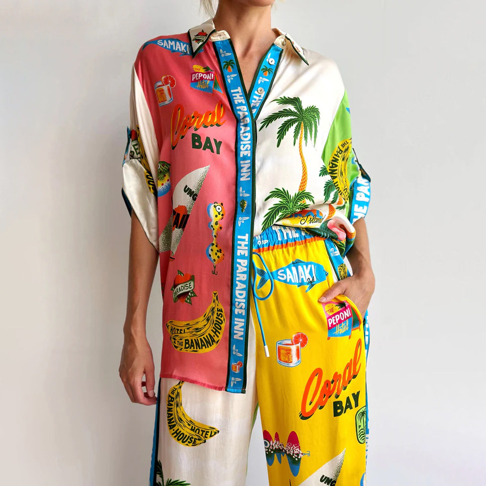 Women's Casual Printed Two-Piece Set