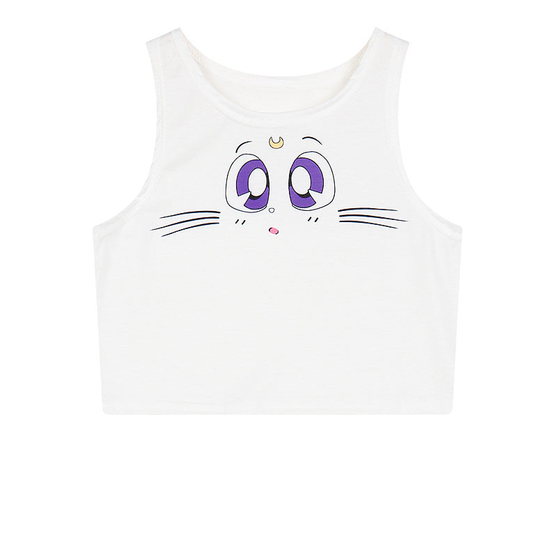 Women's Sleeveless Pikachu Print Tank Top with Pockets