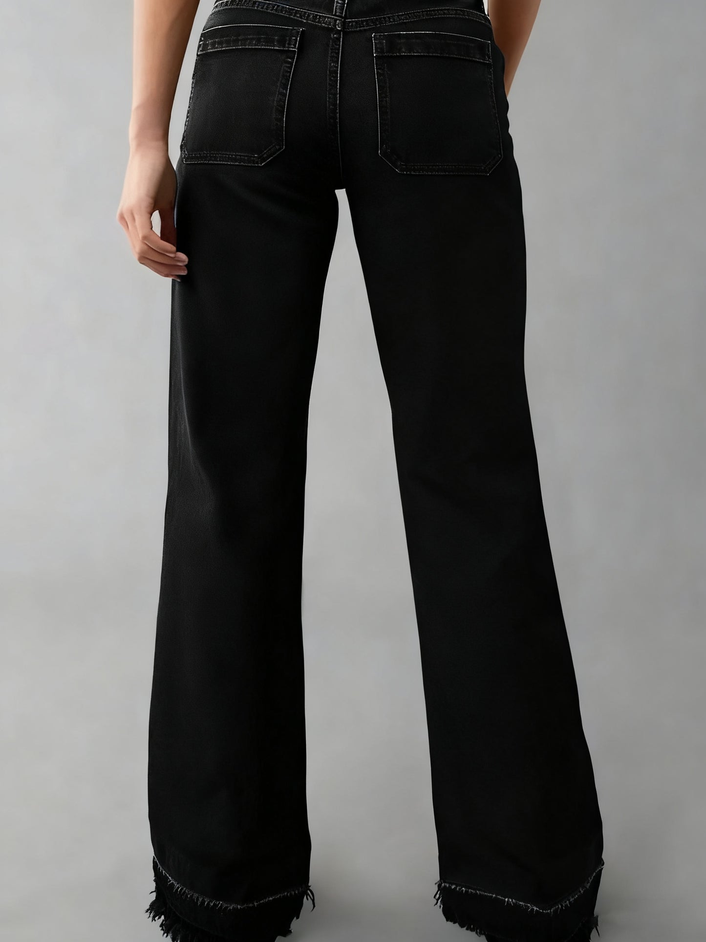 Wide Leg Straight Leg Jeans For Women. High Waisted Loose Denim Pants, No Belt