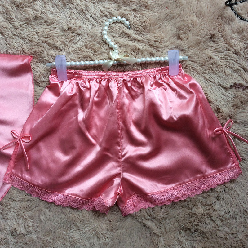Women's Silk-Feel Cami Top and Shorts Pajama Set
