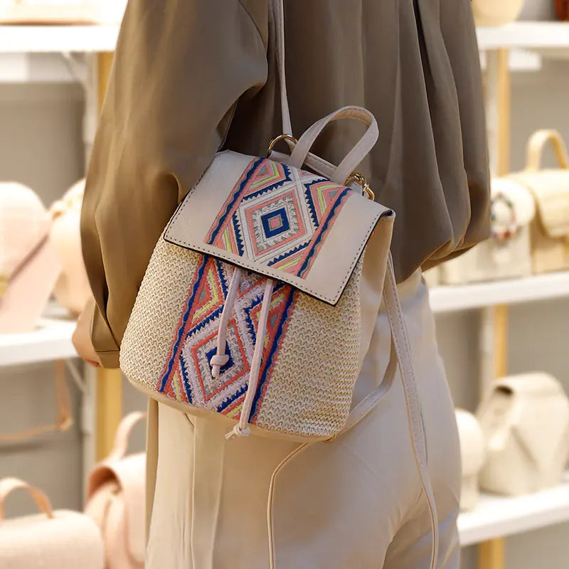Woven Diamond Shoulder Bag for Women