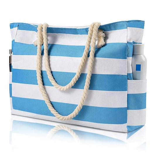 Beach Bags For Women - Large Beach Bags with Zipper, Waterproof Sandproof Swim Pool Large Tote bag