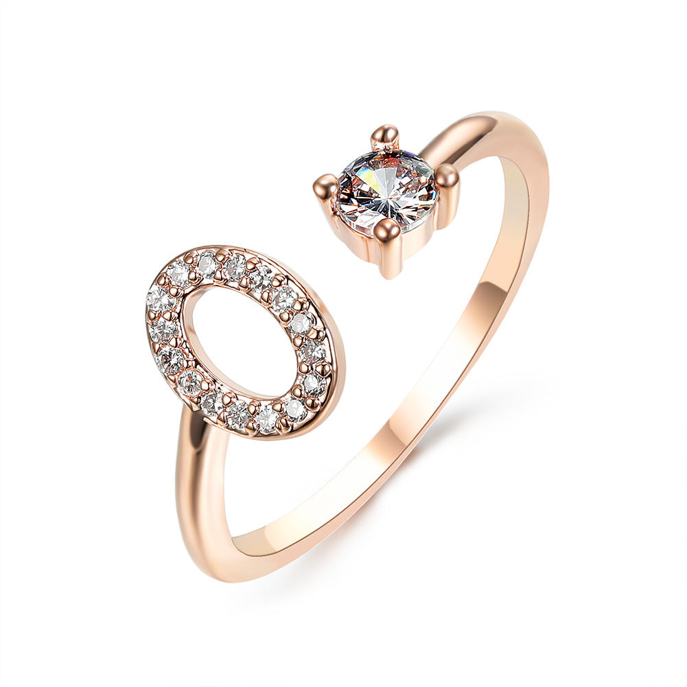 Adjustable 26 Initial Letter Rings. Fashion Simple Elegant Jewelry for Women