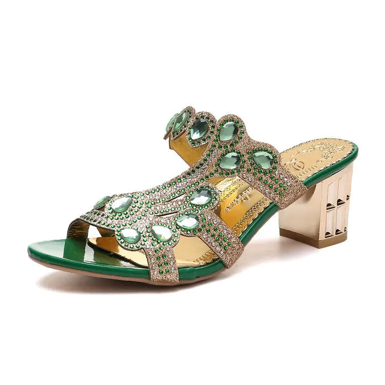Summer New Rhinestone Women’s Heels Sandals