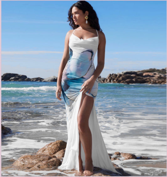 Hawthaw Women's Elegant Summer Backless Dress (One Piece)