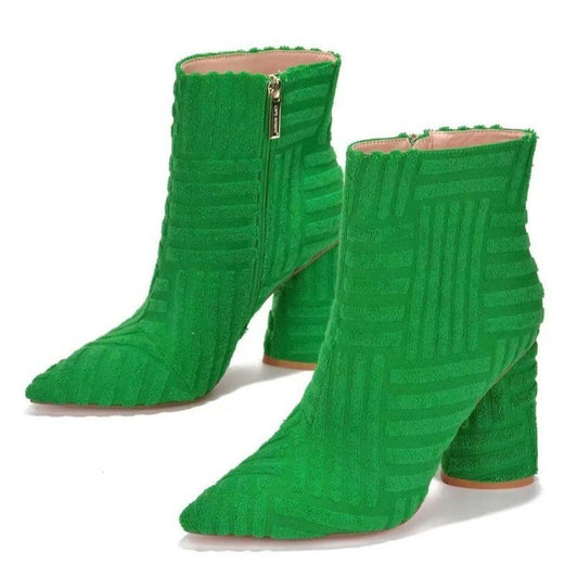 Women Fashion Pionted Toe Heel Boots Shoes