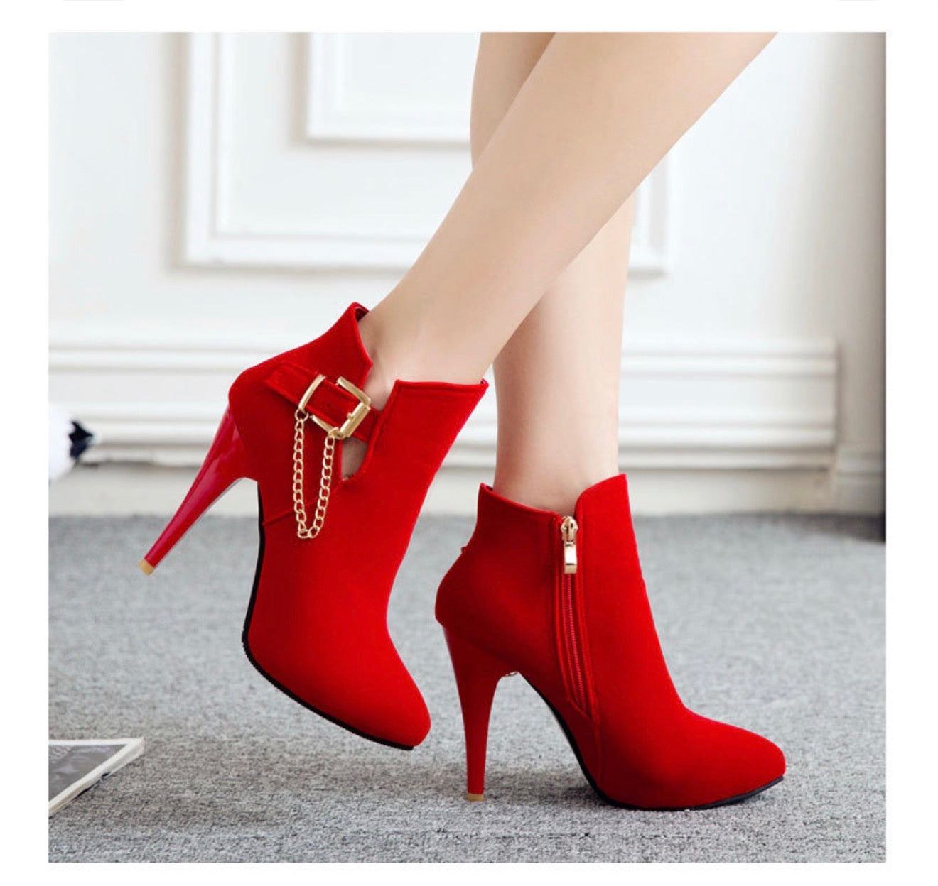 Buckle Ankle Boots, High Heels, and Short Booties