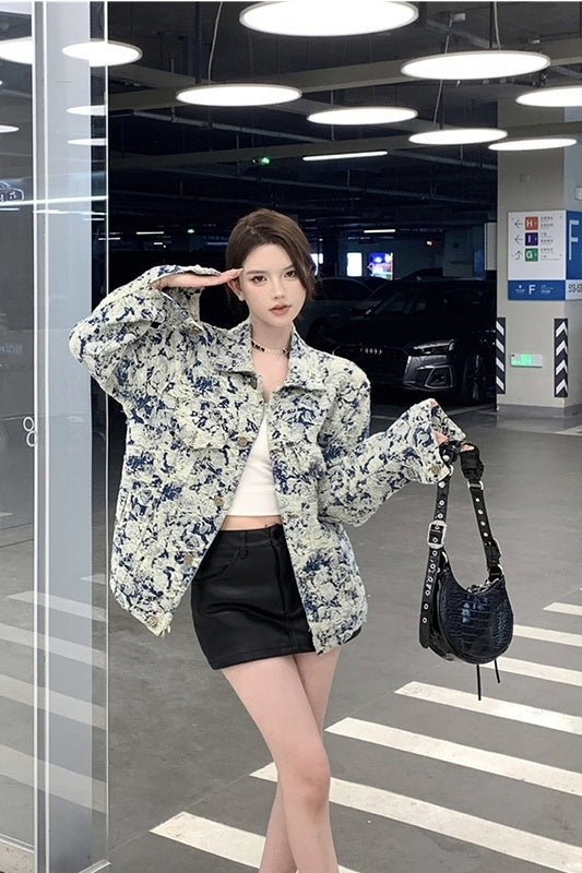 Long Sleeve Single Breasted Denim Coat Women