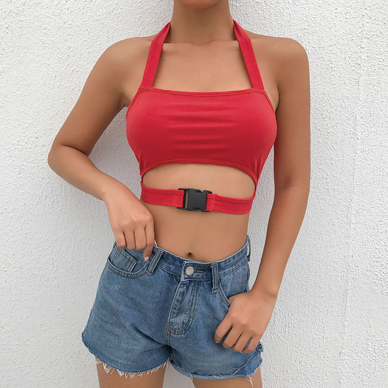 Summer Women's Halter Backless Sports Tank Top