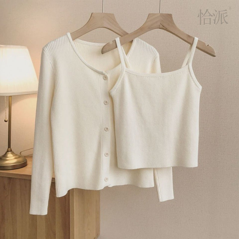 Women's Fashion Set: Tank Top & Knit Cardigan (2 Pieces)