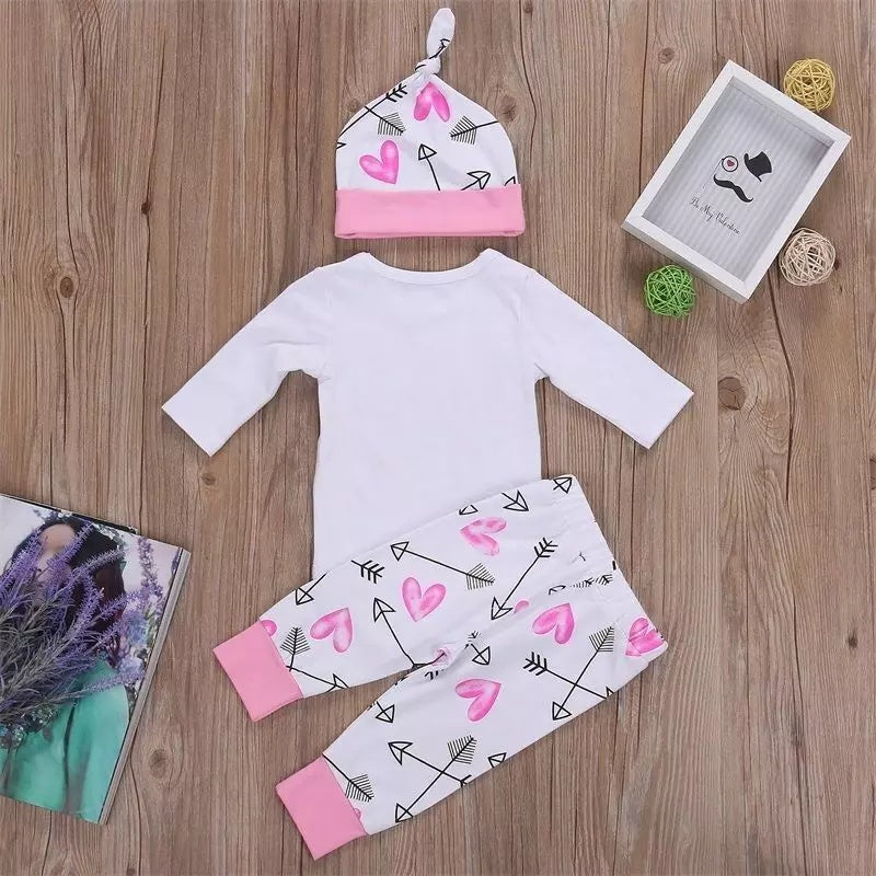 4PCS Newborn Kids Baby Girl Romper Bodysuit set