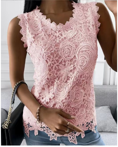 Women's Summer Lace Vest Tops in Sizes S-5XL