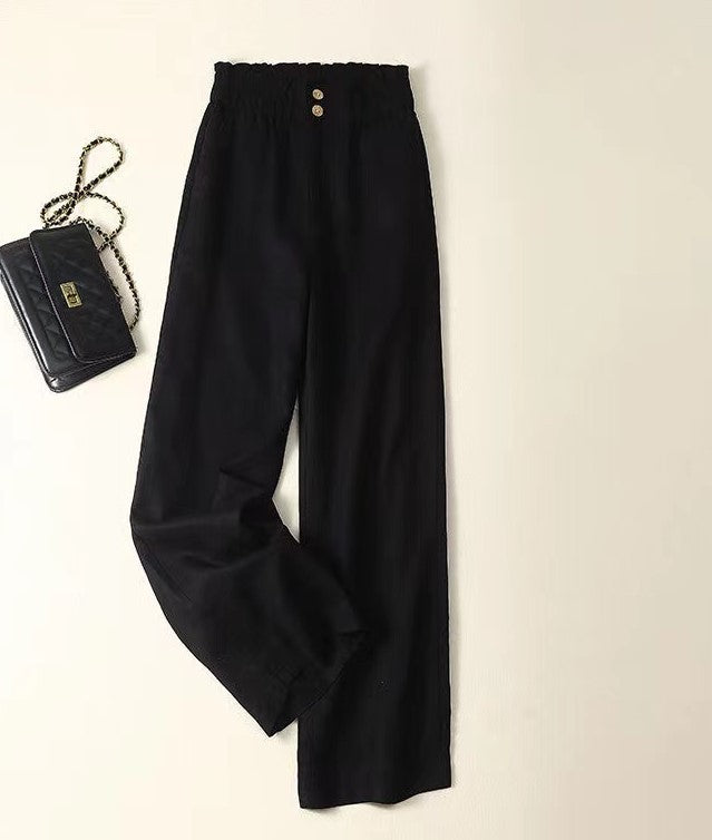 High-Waisted Linen Wide-Leg Pants for Women
