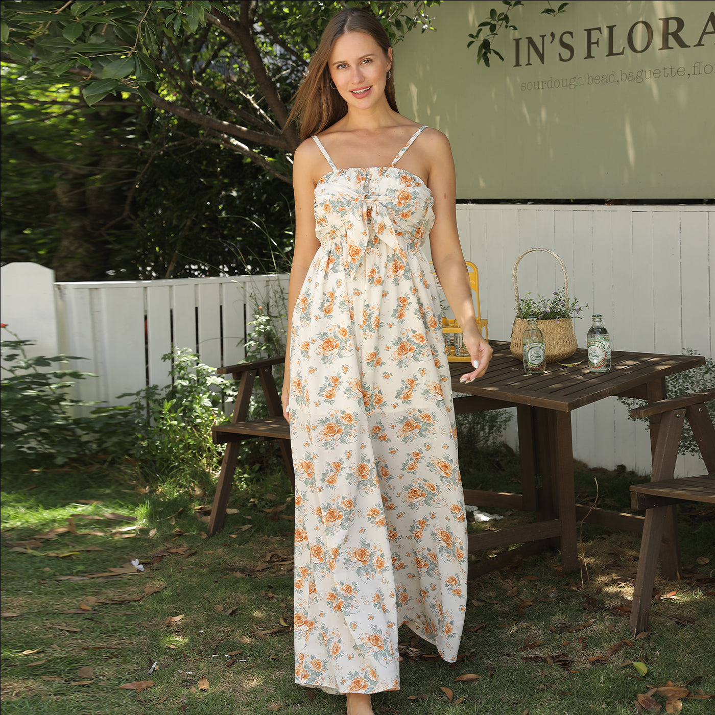 Women's Fashion Simple floral Jumpsuit. Printed Dresses