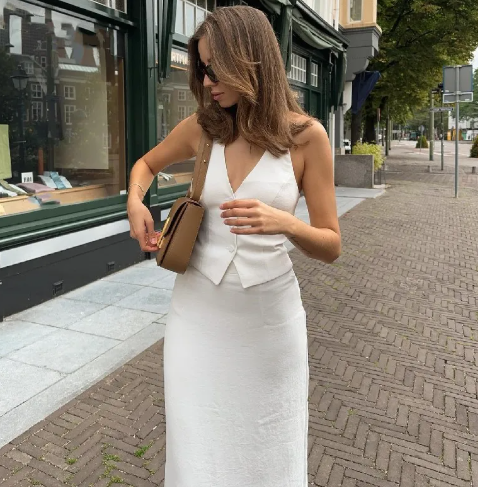 Women's V-Neck Halter Two-Piece Set