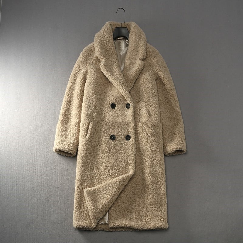 Women's Loose Lapel Long Soft Teddy Coat Jacket
