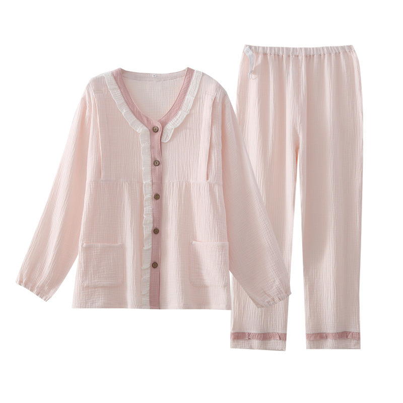Cotton Double-Layer Maternity Nursing Homewear