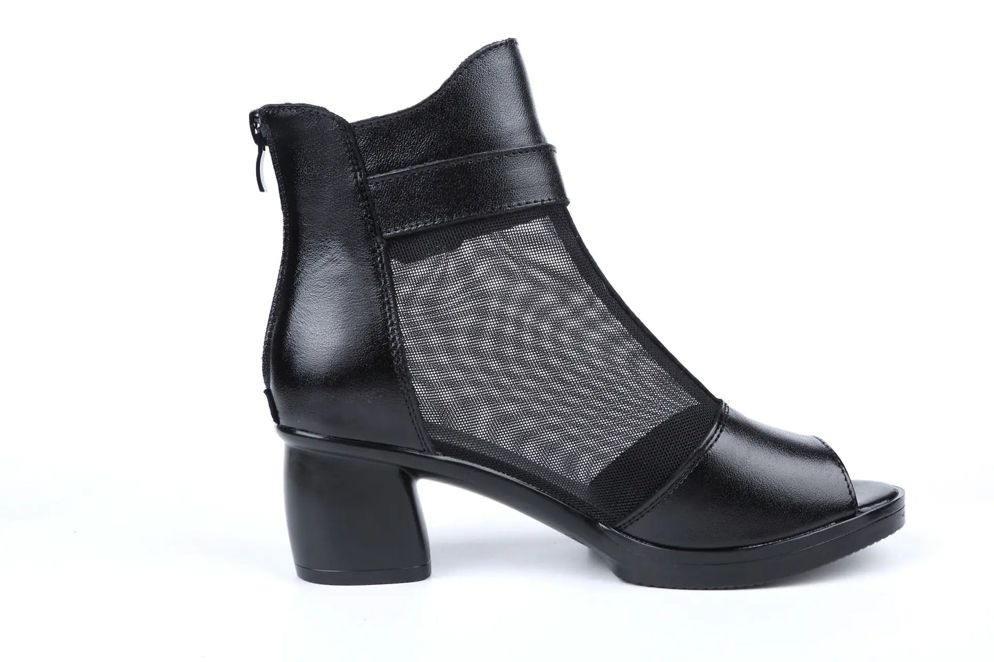 Genuine Leather Women's High Heels with Waterproof Design
