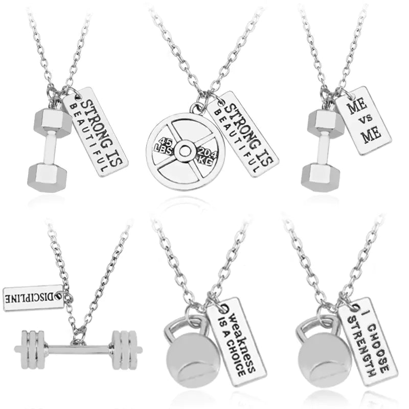 Dumbbell Pendant Necklace - Trendy Fitness Jewelry