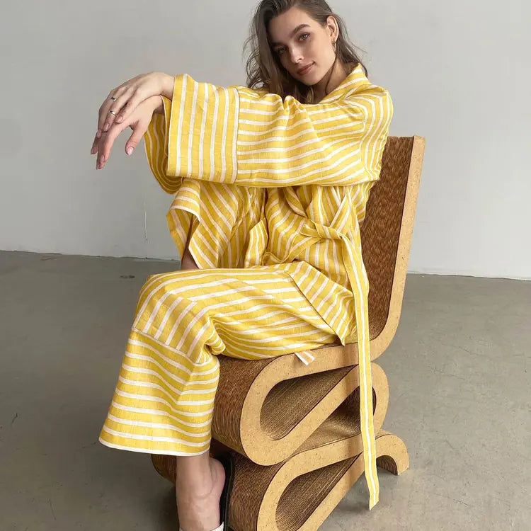 Women's 2-Piece Striped Casual Set