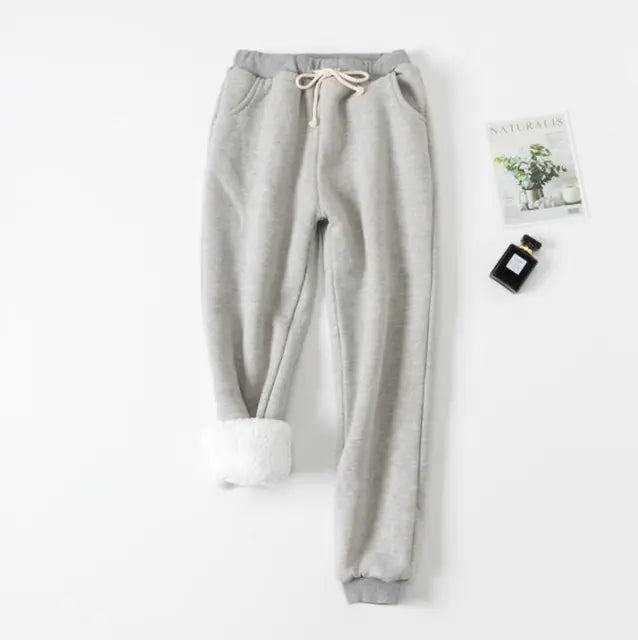 Winter Thickened Lamb Fleece Jogger Pants for Women