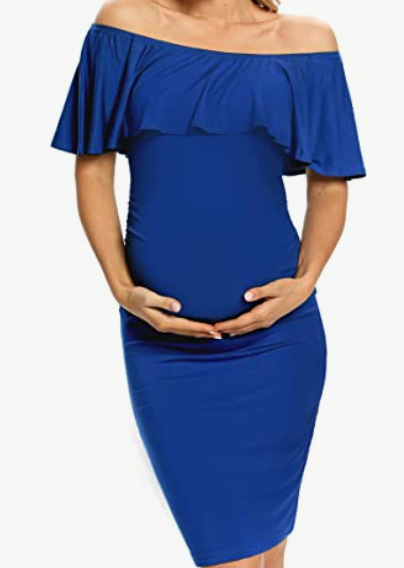 Women's Floral Off-Shoulder Maternity Dress