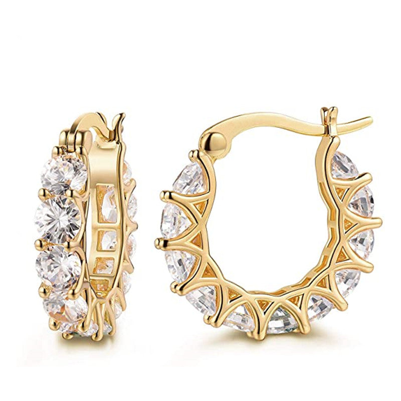 Stylish Cubic Zirconia Women Hoop Earrings for Daily Wear