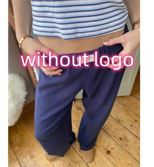 Fashion Y2K Striped Straight Trousers. Summer Elastic High Waist Wide Leg Pants For Women
